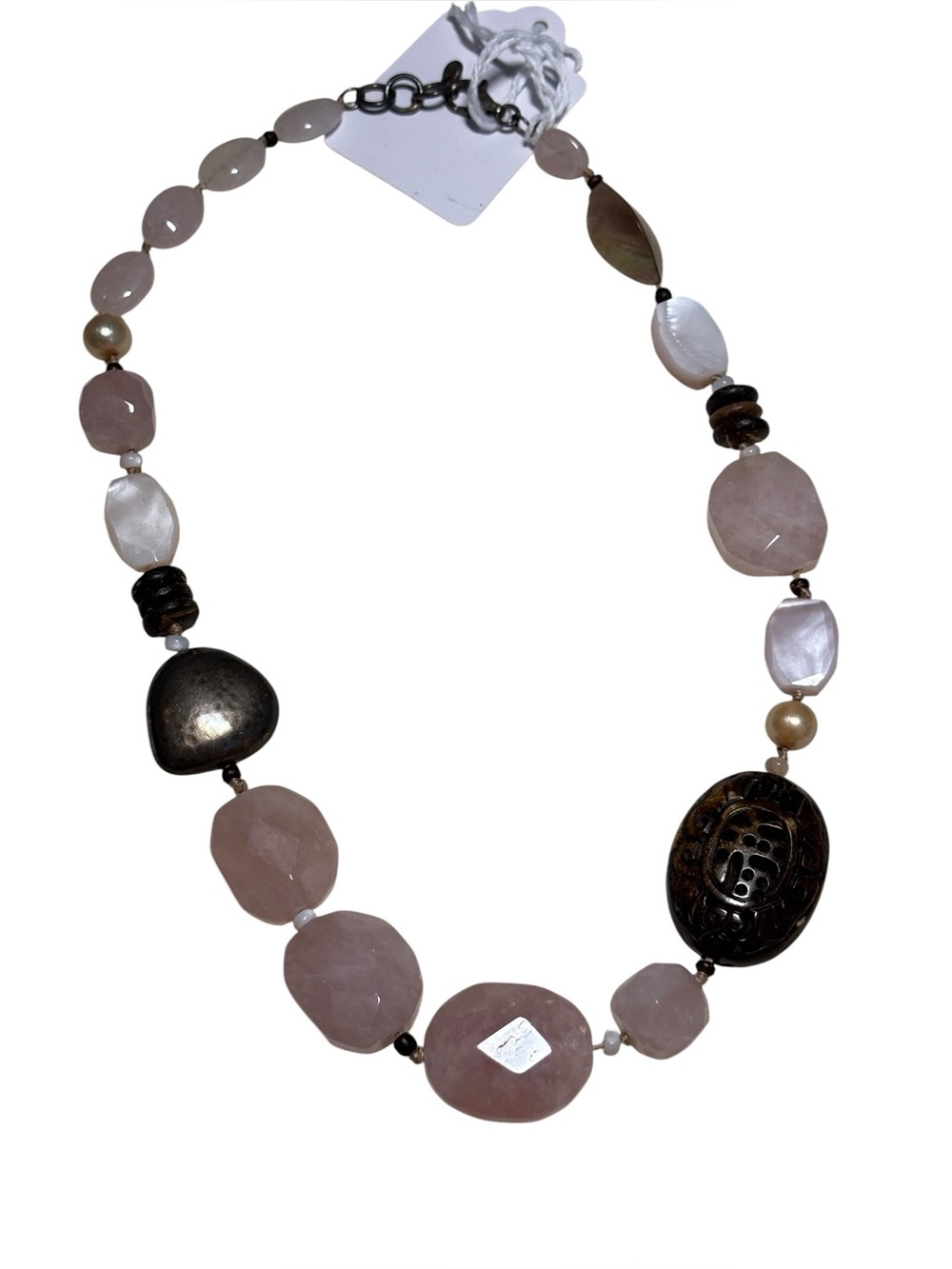 Vintage Silpada Rose Quartz Beaded Necklace